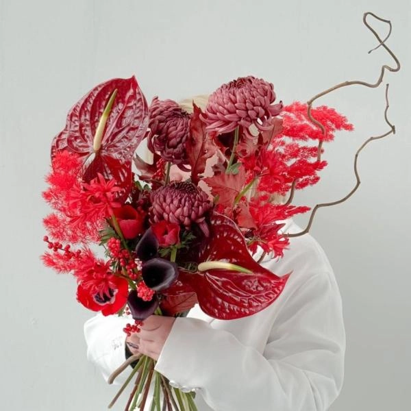 Букет Букет с антуриумом и хризантемой купить в Москве