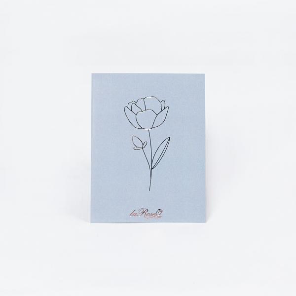 Фирменная открытка синяя "Роза" купить в Москве
