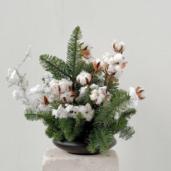 Композиция Новогодняя композиция с хлопком купить в Москве
