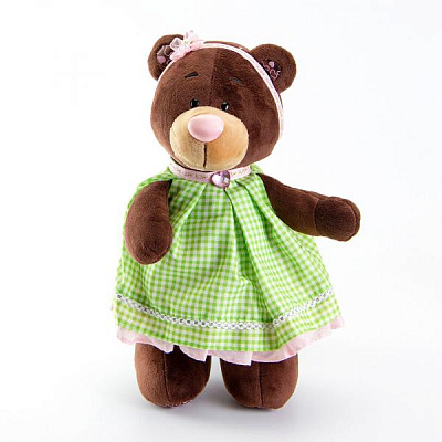 Медвежонок MILK в зеленом платье