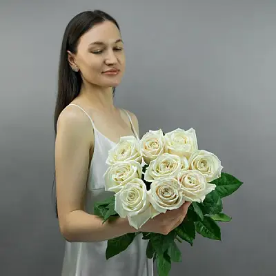 Букет Моно из белых роз